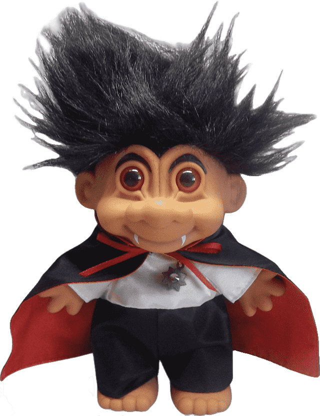 Vampire troll doll with cape