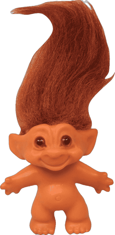 Classic orange hair troll doll