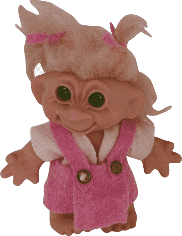 Troll doll in pink outfit